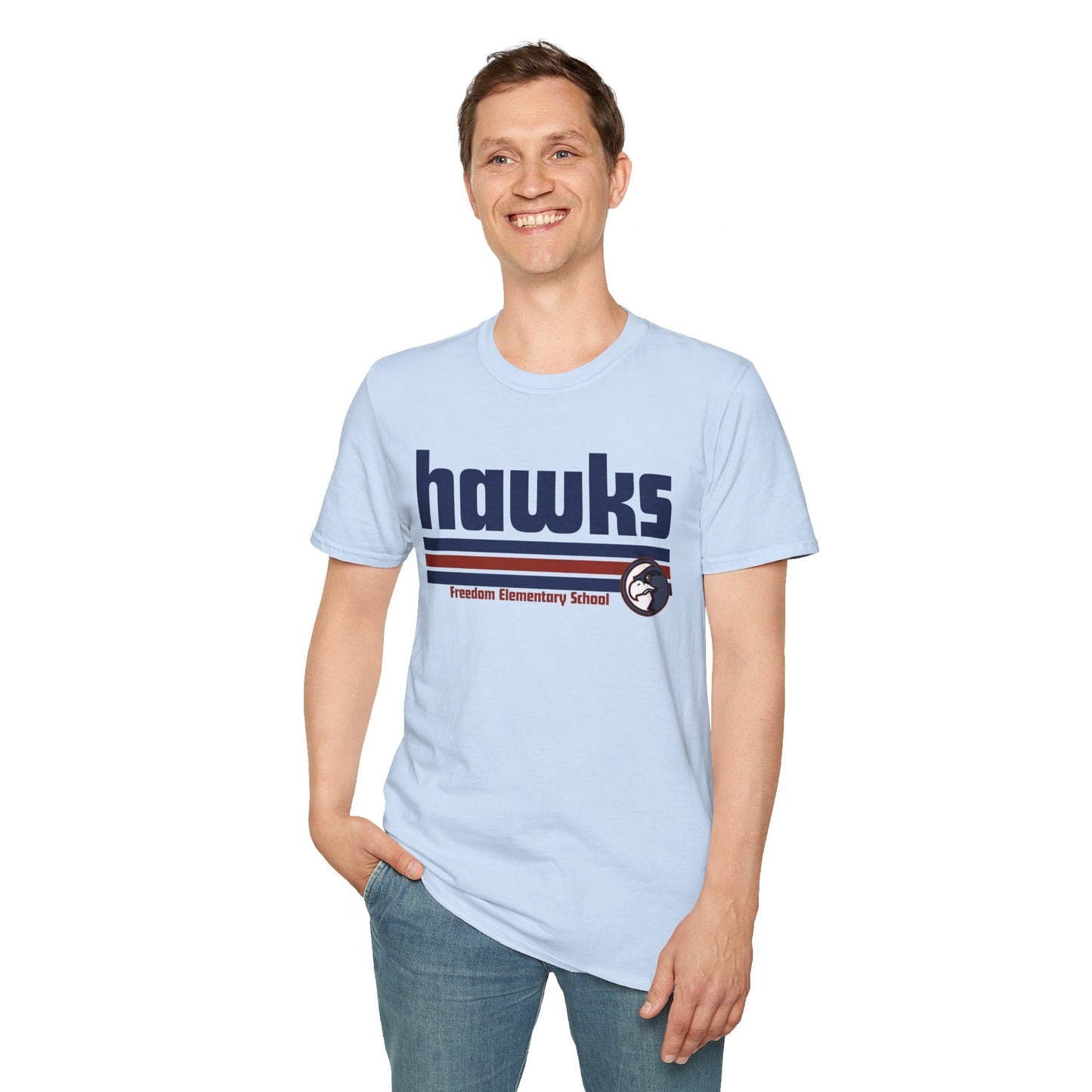 Unisex (Men's Sizing) Softstyle Tee Freedom ES Hawks Retro