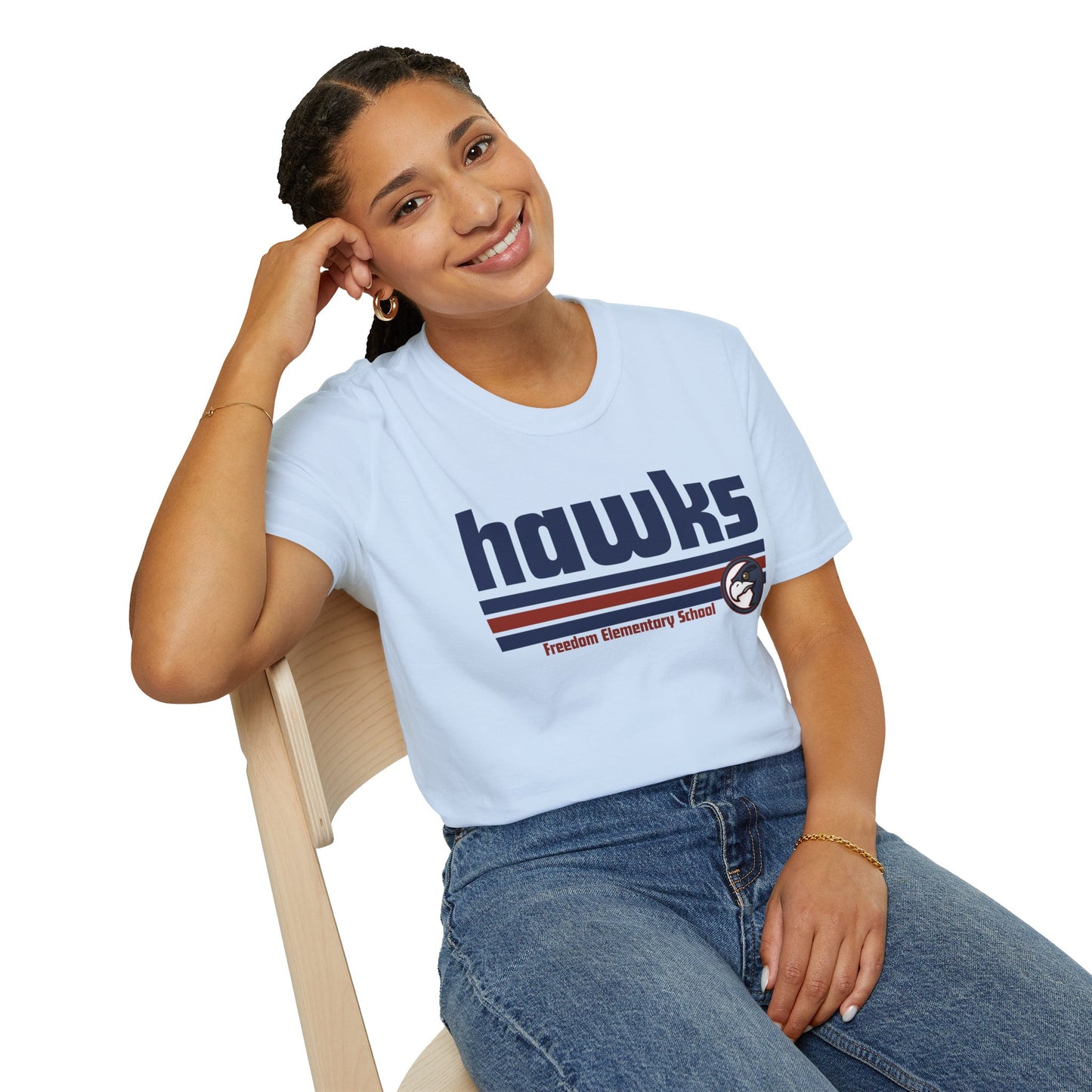 Unisex (Men's Sizing) Softstyle Tee Freedom ES Hawks Retro