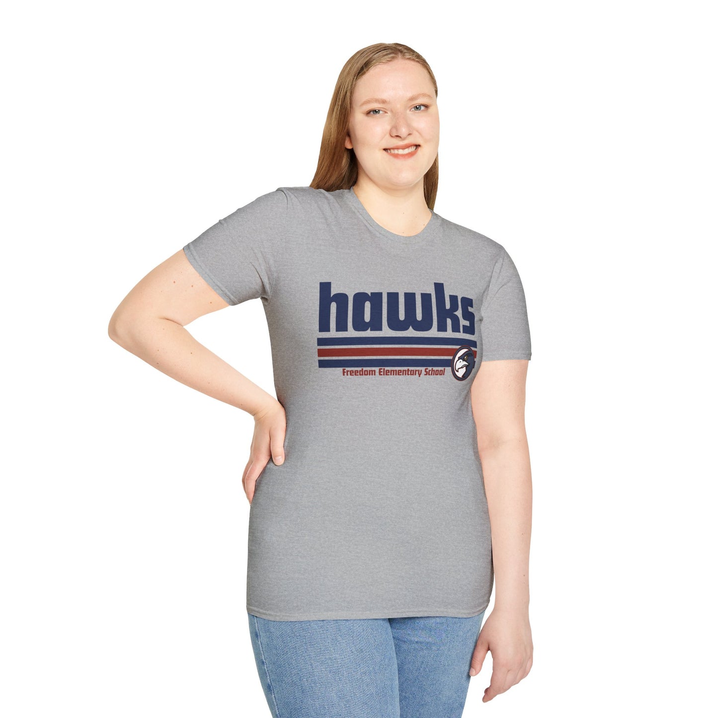 Unisex (Men's Sizing) Softstyle Tee Freedom ES Hawks Retro