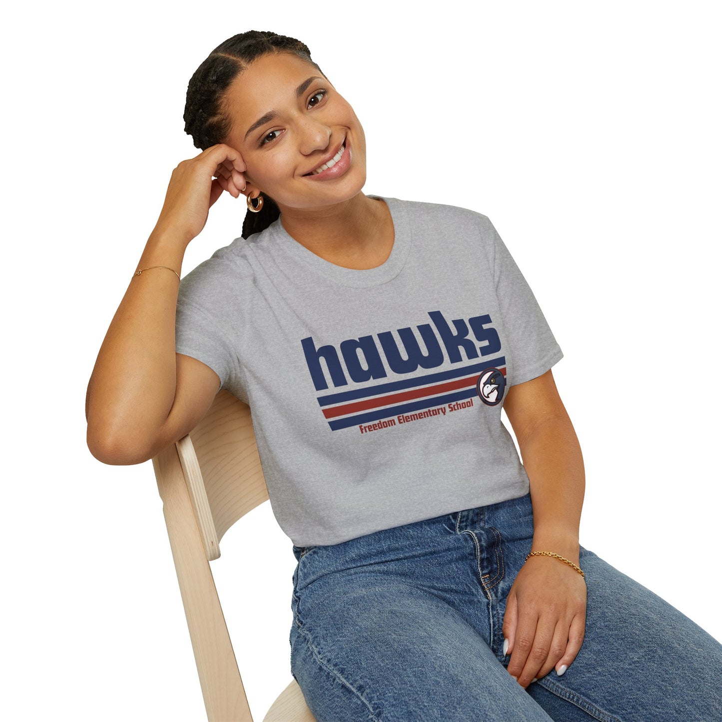Unisex (Men's Sizing) Softstyle Tee Freedom ES Hawks Retro