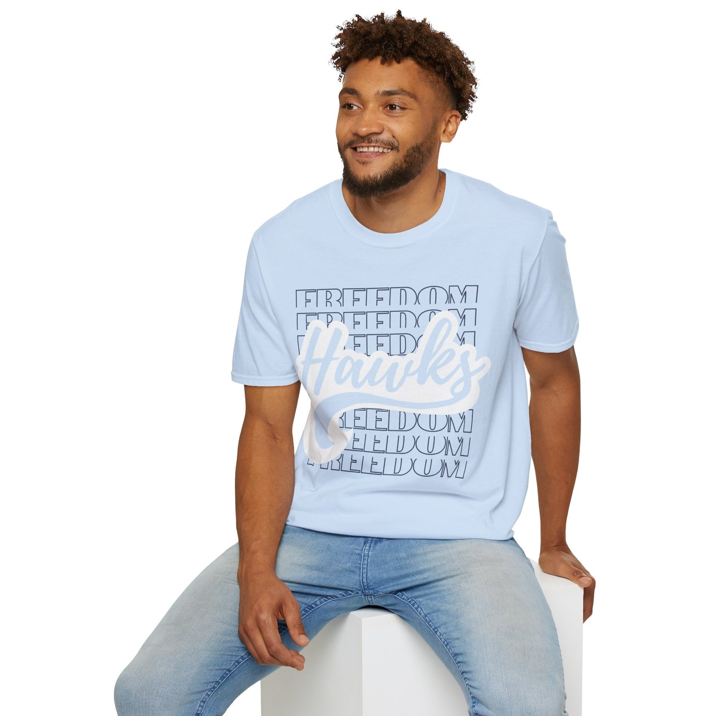 Unisex (Men's Sizing) Softstyle Tee Freedom ES Hawks White Shadow Overwrite