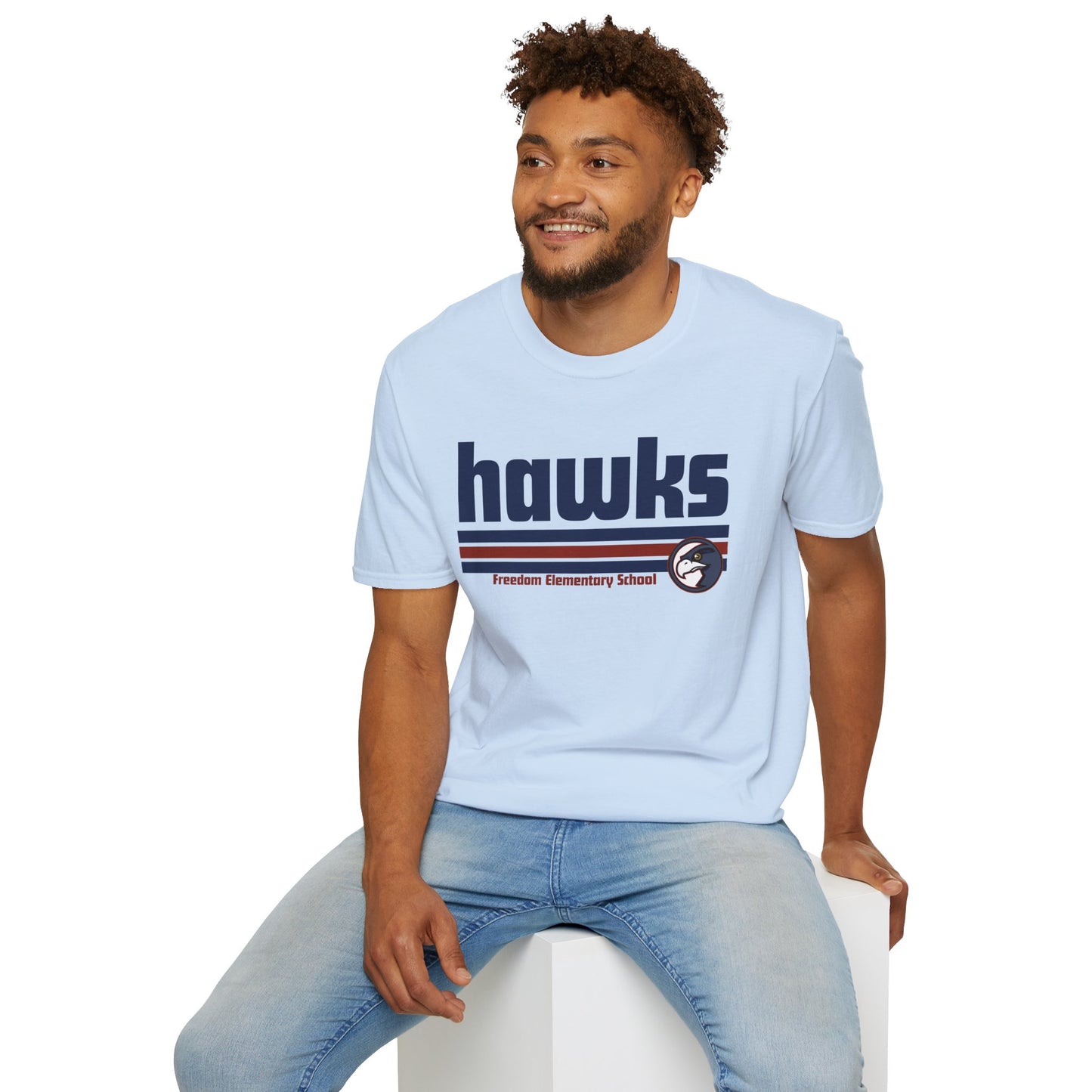 Unisex (Men's Sizing) Softstyle Tee Freedom ES Hawks Retro