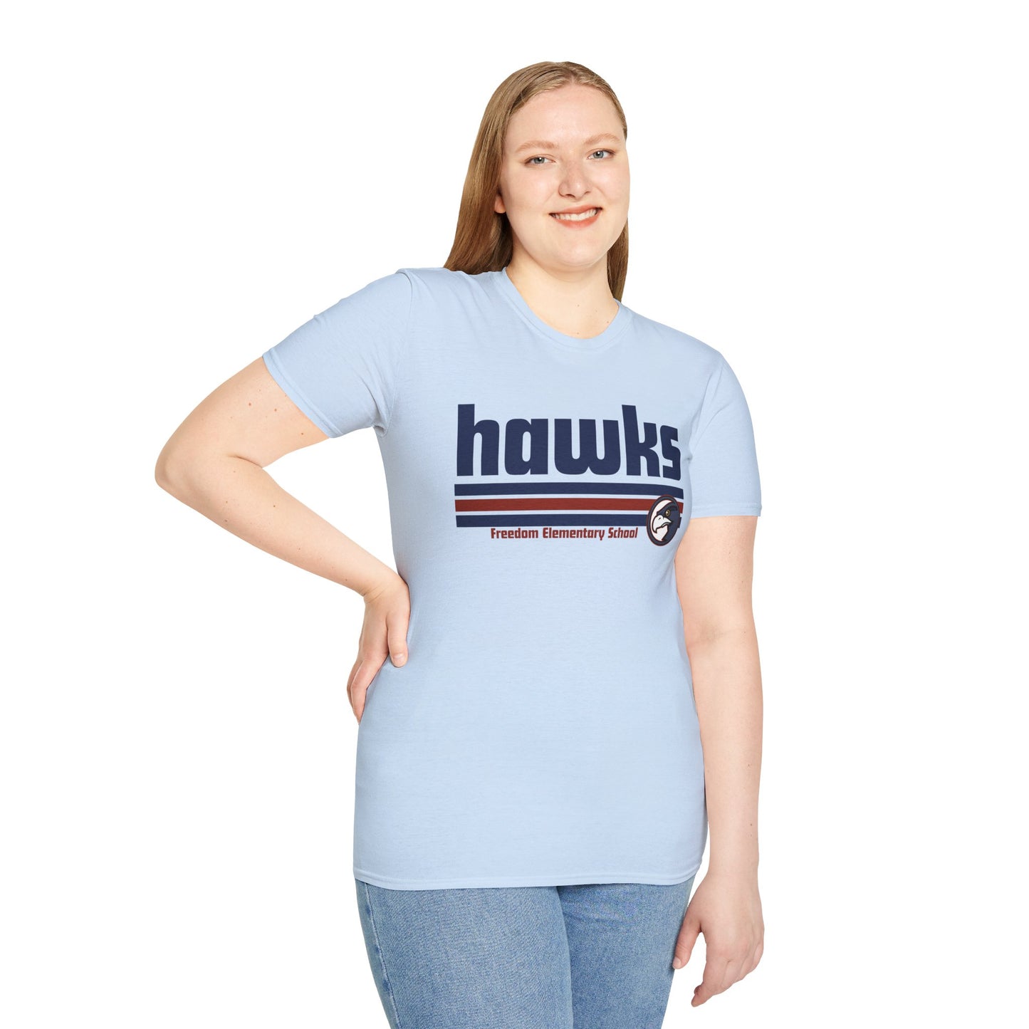 Unisex (Men's Sizing) Softstyle Tee Freedom ES Hawks Retro