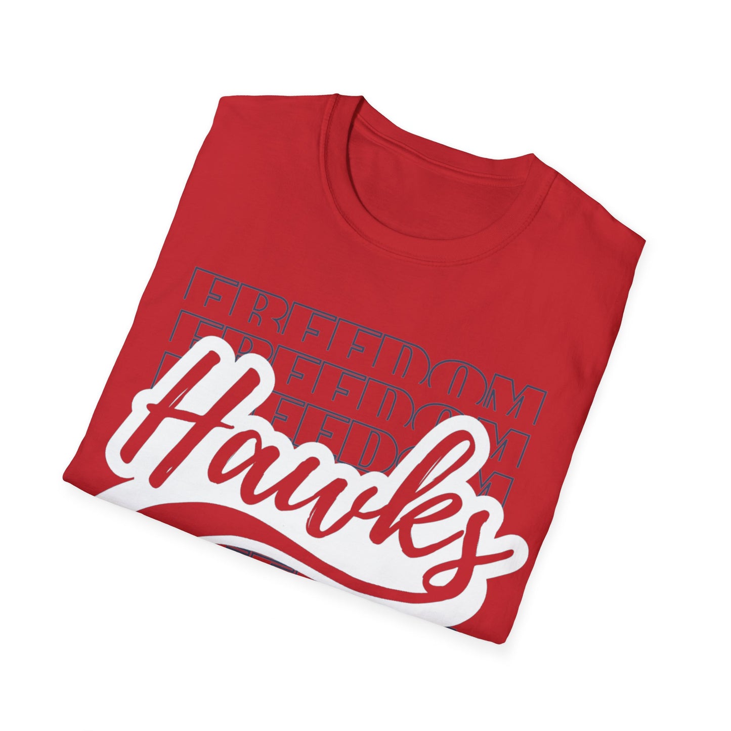 Unisex (Men's Sizing) Softstyle Tee Freedom ES Hawks White Shadow Overwrite