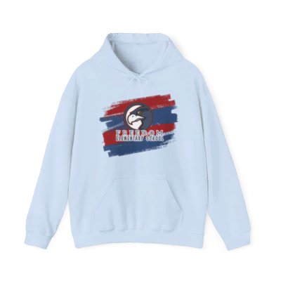 Youth Heavy Blend Hoodie Freedom ES Blue Red Scribble