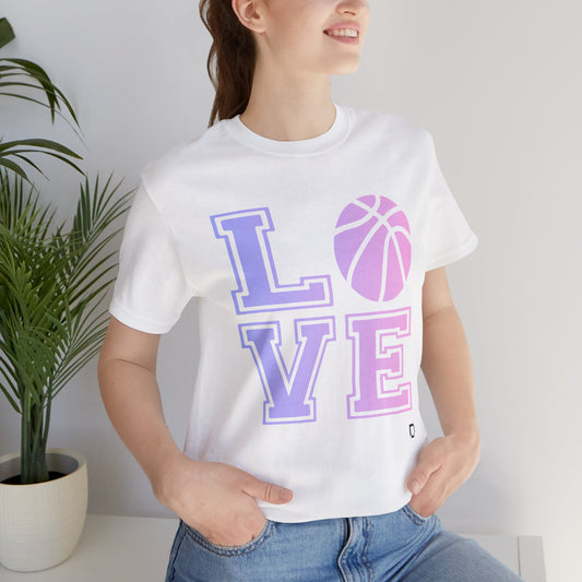 Adult Unisex Extra Soft Short Sleeve Tee Love Basketball