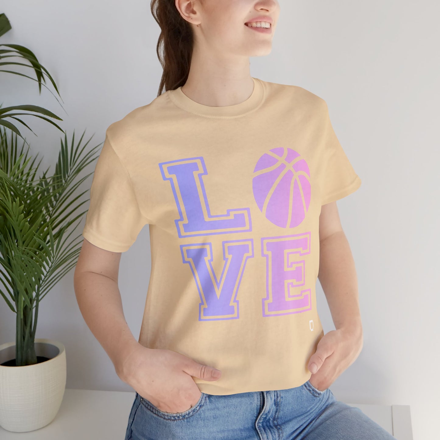 Adult Unisex Extra Soft Short Sleeve Tee Love Basketball