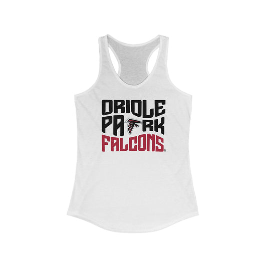 Women's Ideal Racerback Tank OPFYA Distorted Text