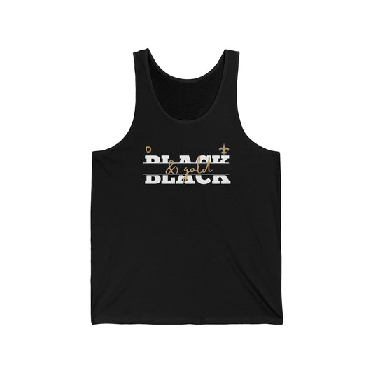 Unisex Jersey Tank PSYA Black and Gold