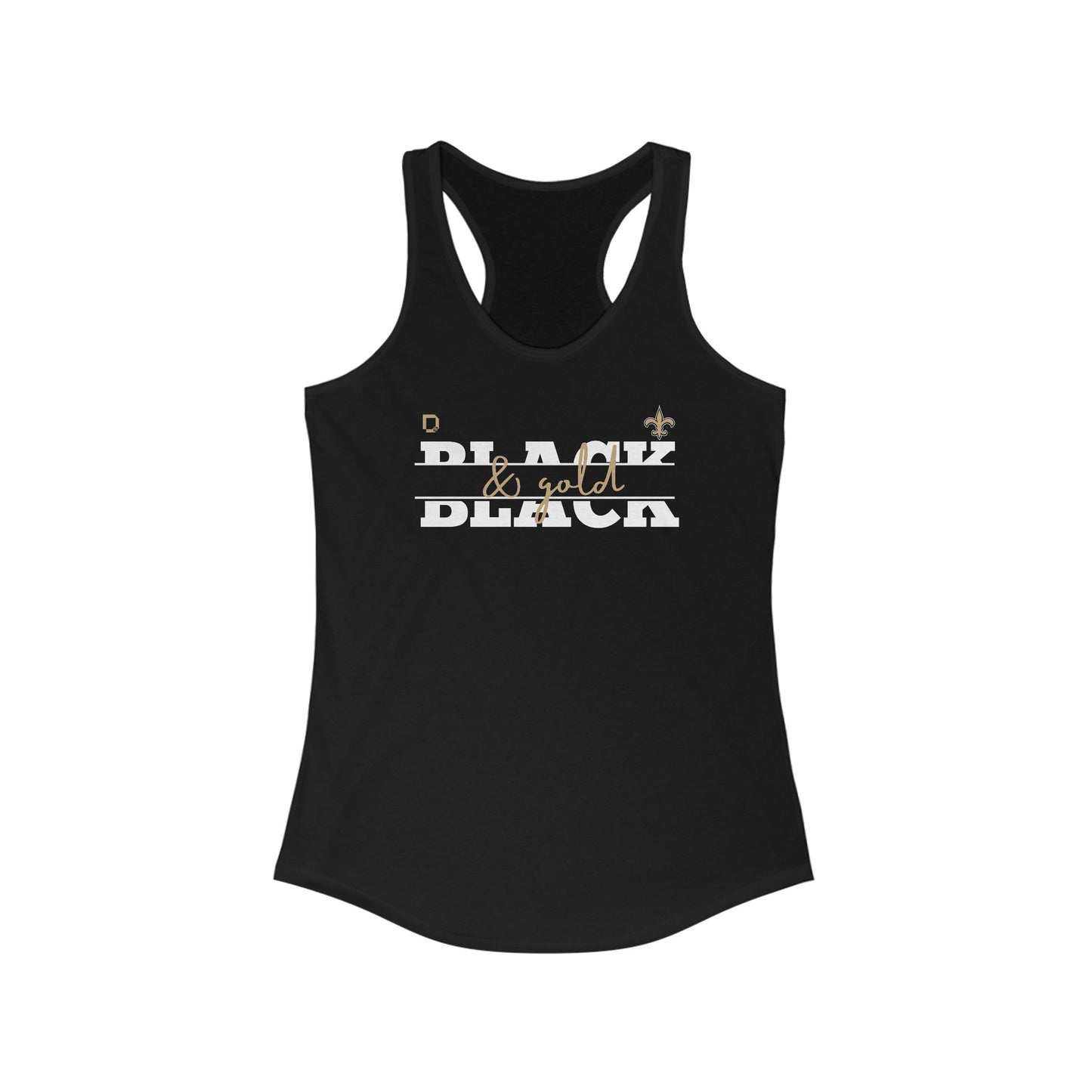 Women's Ideal Racerback Tank PSYA Black and Gold