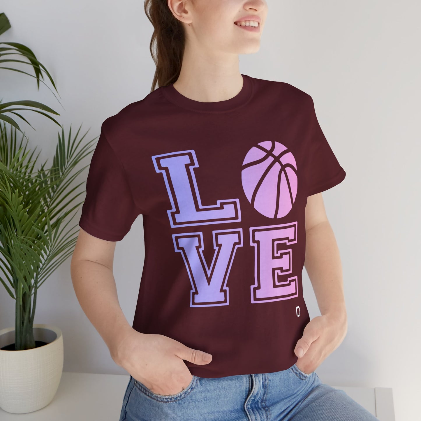 Adult Unisex Extra Soft Short Sleeve Tee Love Basketball