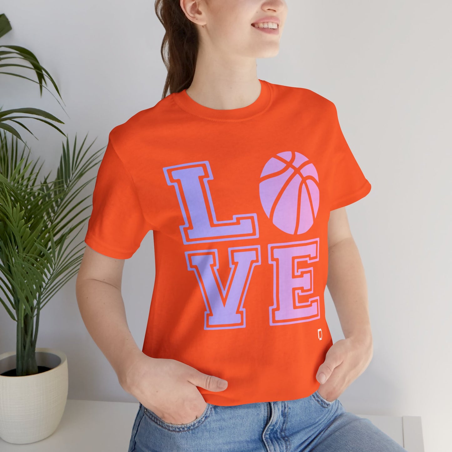 Adult Unisex Extra Soft Short Sleeve Tee Love Basketball