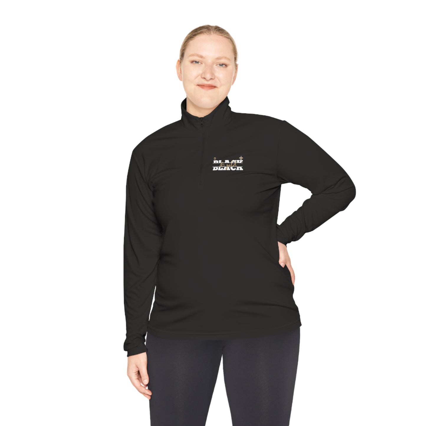 Unisex Quarter-Zip Pullover PSYA Black and Gold