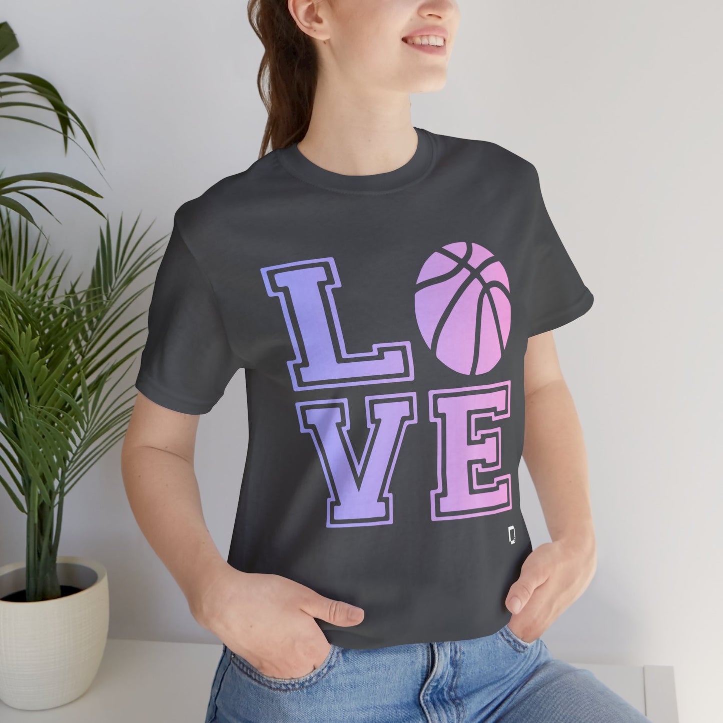 Adult Unisex Extra Soft Short Sleeve Tee Love Basketball