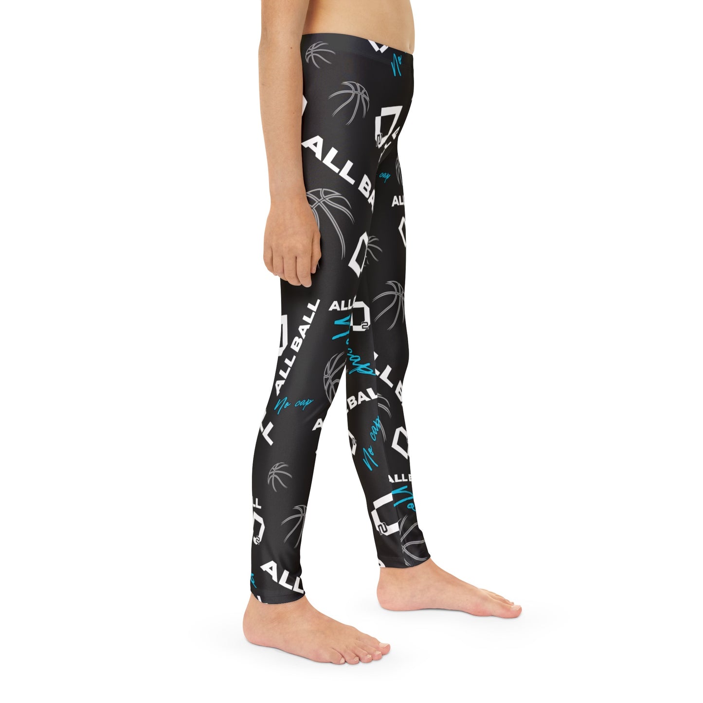 Youth Full-Length Leggings All Ball No Cap Basketball (Black)