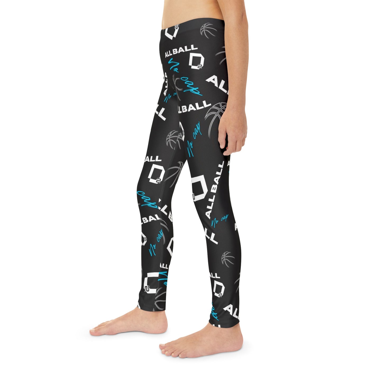 Youth Full-Length Leggings All Ball No Cap Basketball (Black)