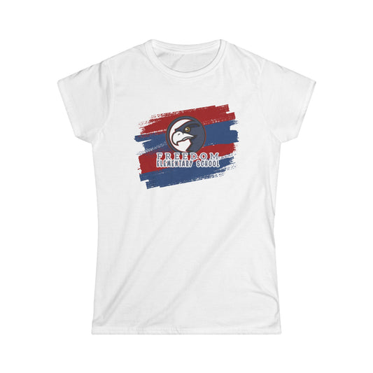 Women's Softstyle Tee Freedom ES Blue Red Scribble