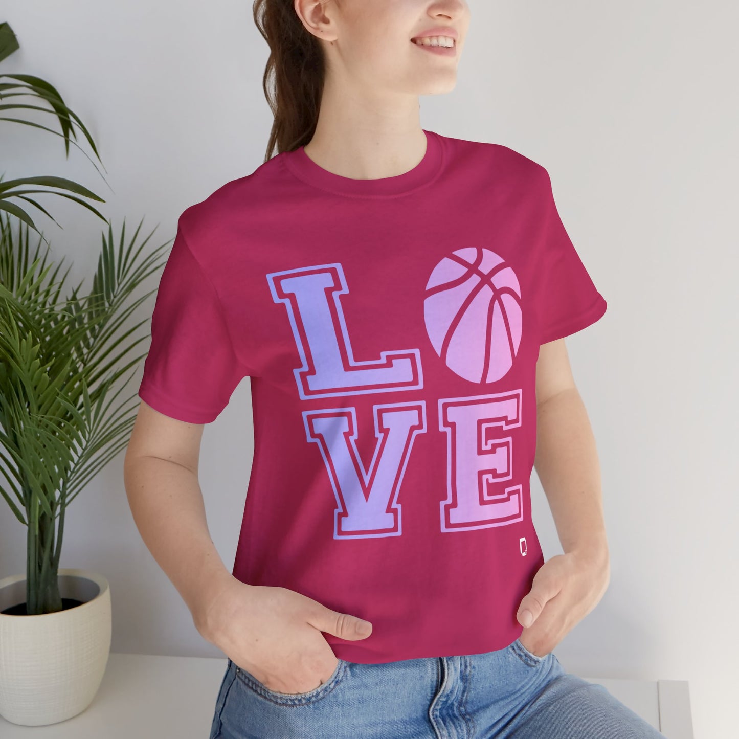 Adult Unisex Extra Soft Short Sleeve Tee Love Basketball