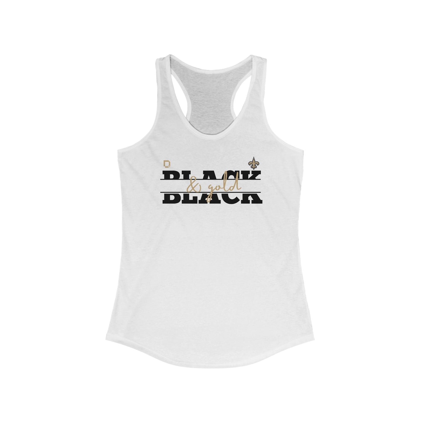 Women's Ideal Racerback Tank PSYA Black and Gold