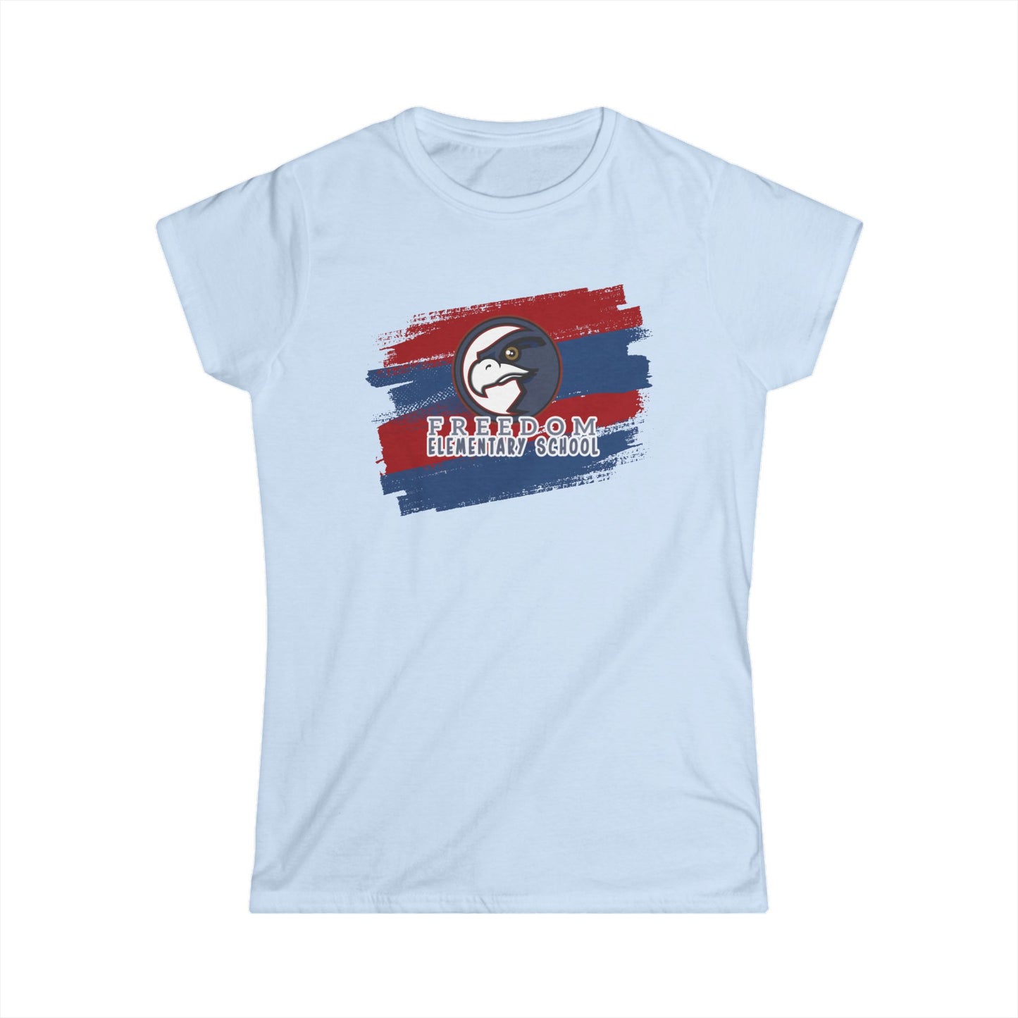 Women's Softstyle Tee Freedom ES Blue Red Scribble