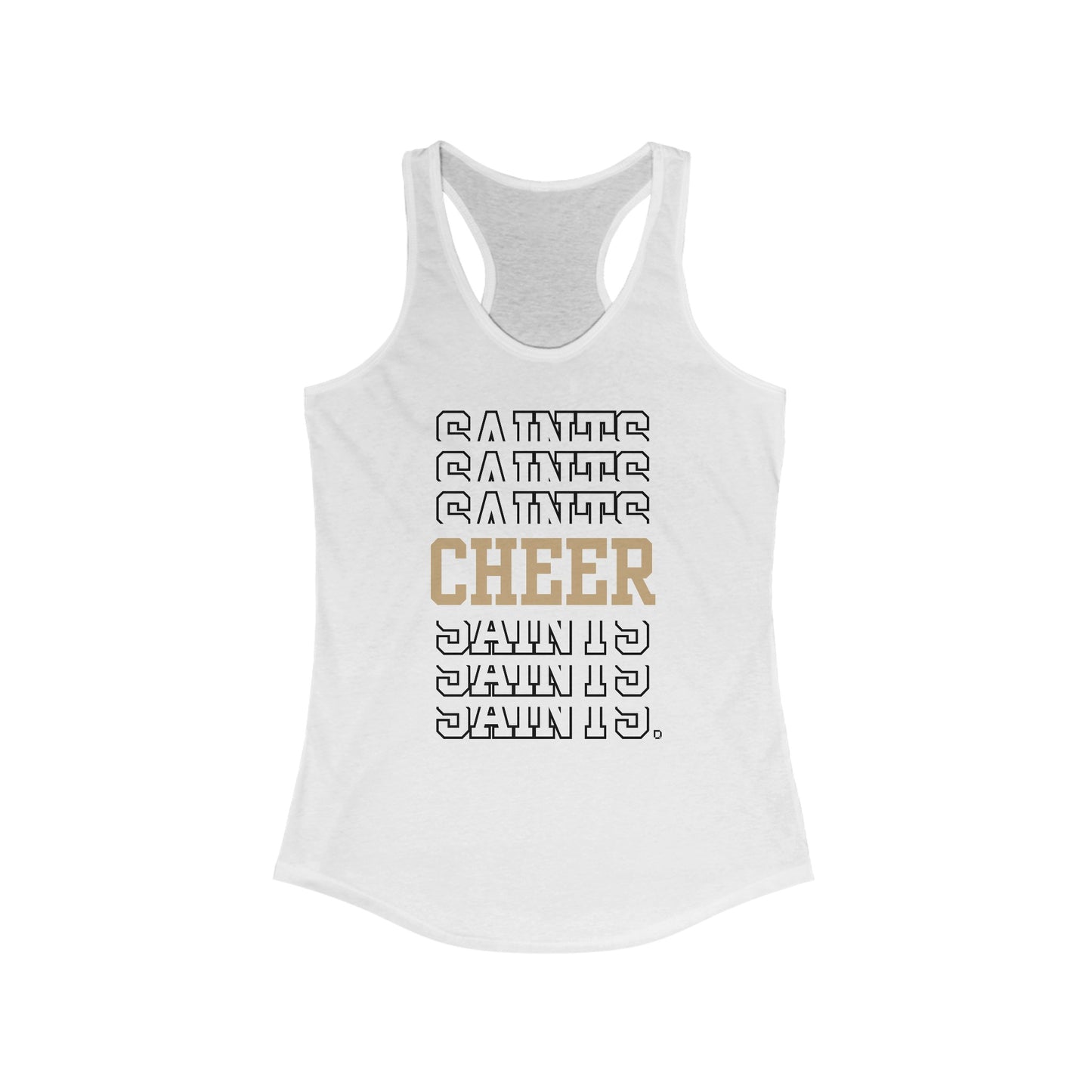 Women's Ideal Racerback Tank PSYA Saints Cheer Repeat