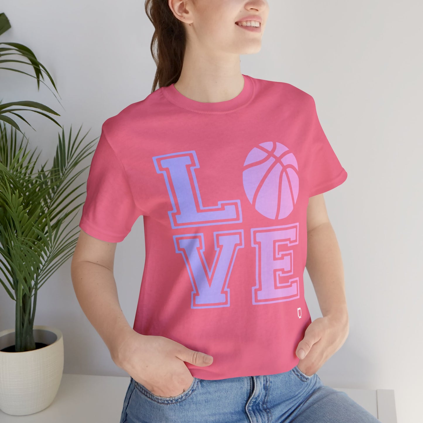 Adult Unisex Extra Soft Short Sleeve Tee Love Basketball