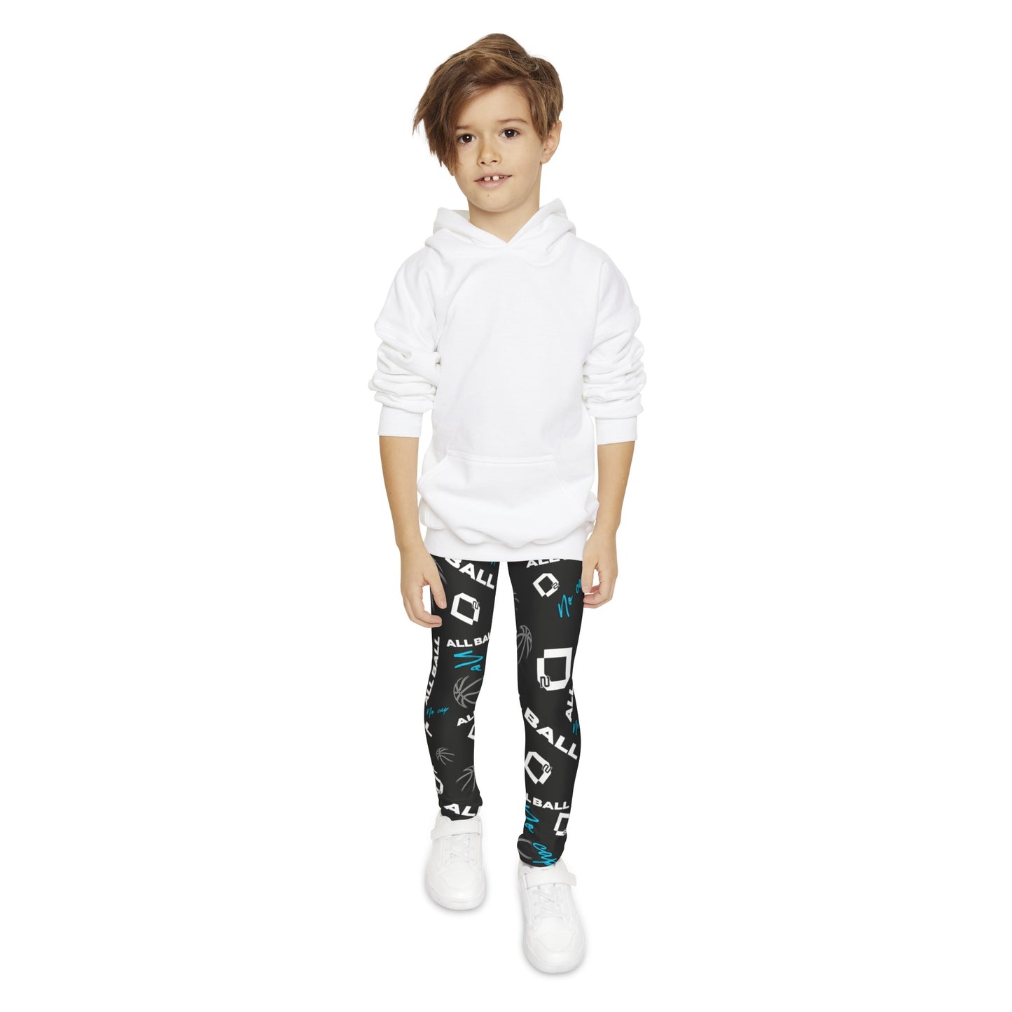 Youth Full-Length Leggings All Ball No Cap Basketball (Black)