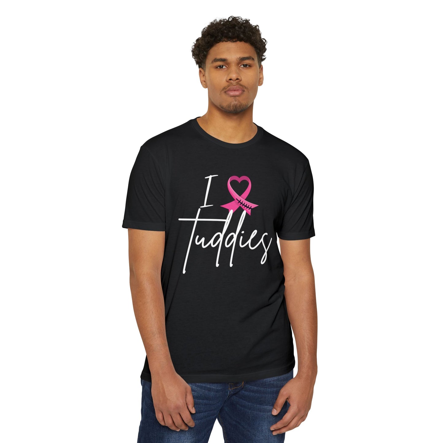 Unisex Jersey T-shirt Breast Cancer I Love Tuddies