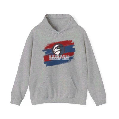 Unisex Heavy Blend Hoodie Freedom ES Blue Red Scribble