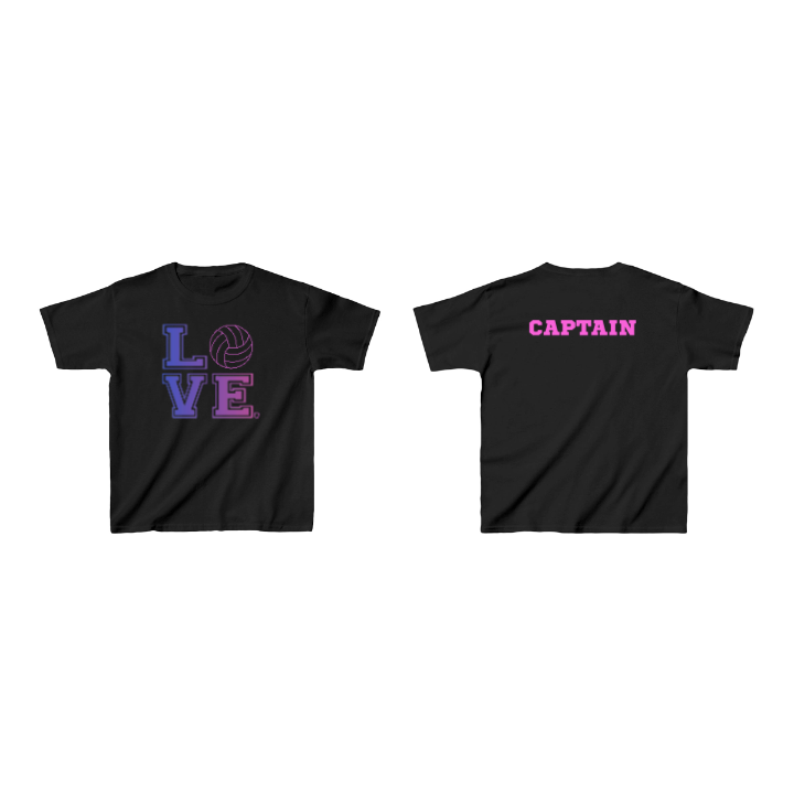 LOVE Custom Sport + Back Text Kids Heavy Cotton Tee