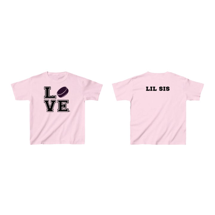 LOVE Custom Sport + Back Text Kids Heavy Cotton Tee