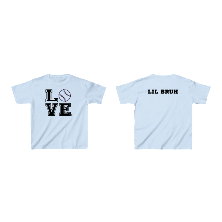 LOVE Custom Sport + Back Text Kids Heavy Cotton Tee