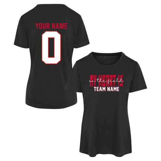 My Heart is On the Field_Women's Sport-Tek Competitor Tee